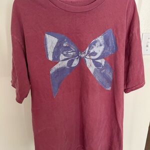 Women’s Maroon/purple T-Shirt with purple Bow Design